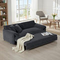 Homy Casa 66 3-in-1 Convertible Sofa Bed Queen Size Pull-Out Bed with Side Storage Velvet Loveseat Modern Sleeper Sofa for Living Room Office or Guest Room (Grey)