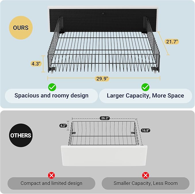 Allewie Modern Queen Size Platform Bed Frame with 4 Storage Drawers and Velvet Upholstered Headboard Wooden Slats Support Upholstered Mattress Foundation/No Box Spring Needed/Easy Assembly White