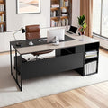 VEVOR 71 L-Shaped Executive Desk Large Computer Desk with Drawers File Storage Cabinet CPU Stand 350 LBS Load Capacity Corner Table Easy Assembly for Work Study