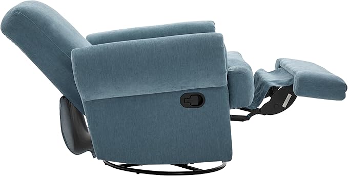 Merax Manual Recliner Sofa Swivel Recliner Rocker Chair with Adjustable Backrest for Living Room Bedroom or Nursery Sky Blue