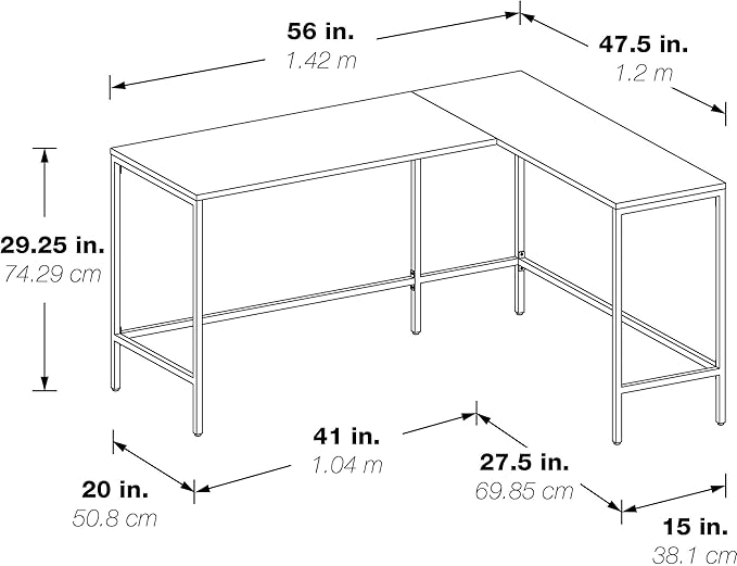 OSP Home Furnishings Contempo L-Shaped Desk White