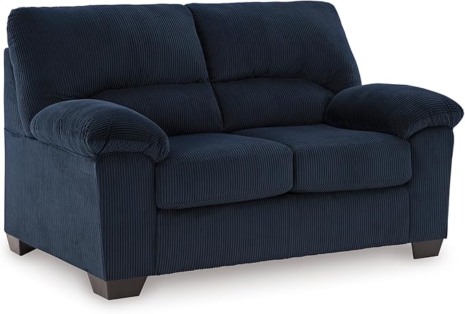 Signature Design by Ashley SimpleJoy Contemporary Loveseat for Living Room Blue