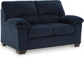 Signature Design by Ashley SimpleJoy Contemporary Loveseat for Living Room Blue