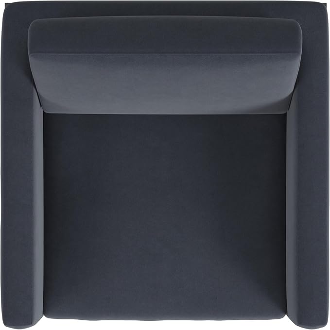 HomePop Modern Metal Frame Accent Chair|Homepop Home Décor|Accent Chairs for Living Room &amp Bedroom - Steel Blue Velvet