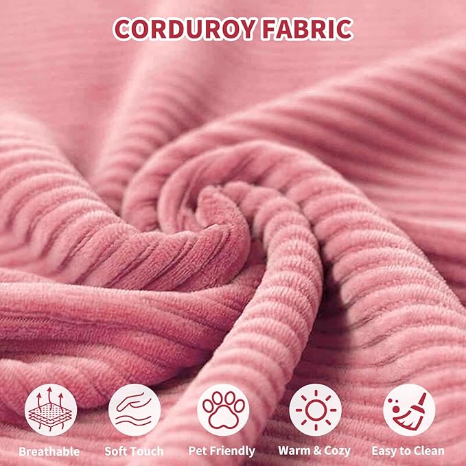 Convertible Sleeper Sofa Bed 1600lbs Weight Capacity Floor Sofa Bed with Fixed-Shape Frame Corduroy Foldable Couch for Small Space Lounge Mattress for Living Room Apartment Game Room (Pink)