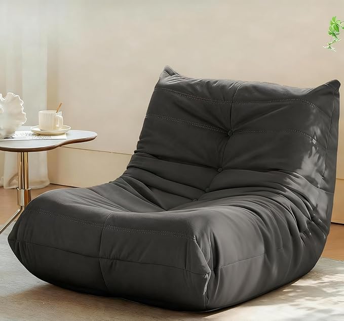 Elegant Refined Accent ChairCaterpillar-Shaped Single SofaModern Comfortable Reading ChairNo Assembly Required for ApartmentLiving RoomBedroomStudyGray