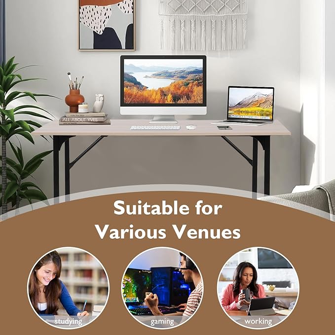 BestOffice Computer DeskHome Office Desk Modern Simple Style for Home Office Study Writing (Nature 32 Inch)