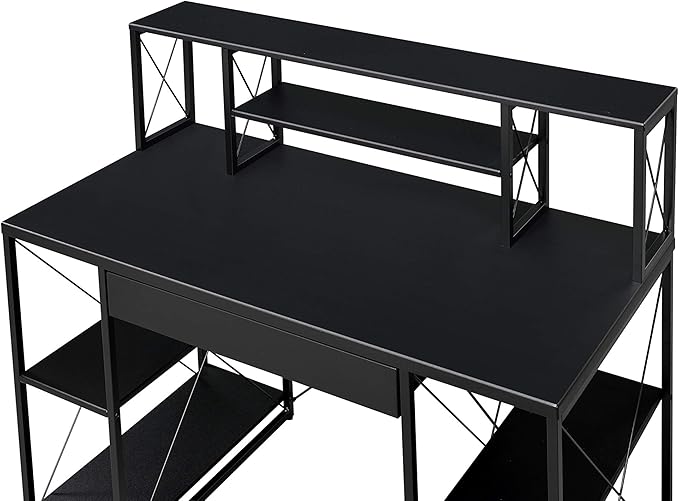 Modern All Purpose Black Finish Writing Work Study Desk Computer Desk for Home Office Living Room