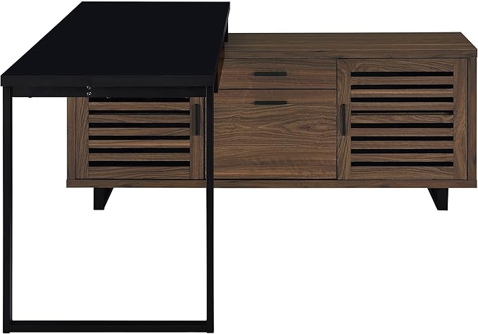 L-Shape Computer Gaming Desk Home Office Corner Desks Bedroom Craft Study Table Work Desks with StorageWalnut