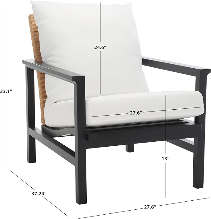 SAFAVIEH Couture Collection Emmalee Black/Natural Cord Back Accent Chair