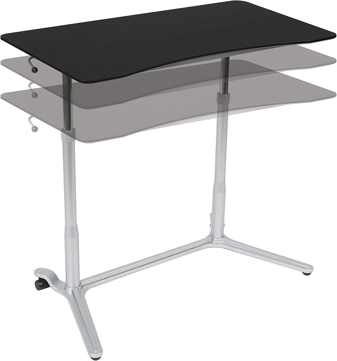 Calico Designs 51230 Sierra Height Adjustable Desk Silver/Black 37.5 Inch