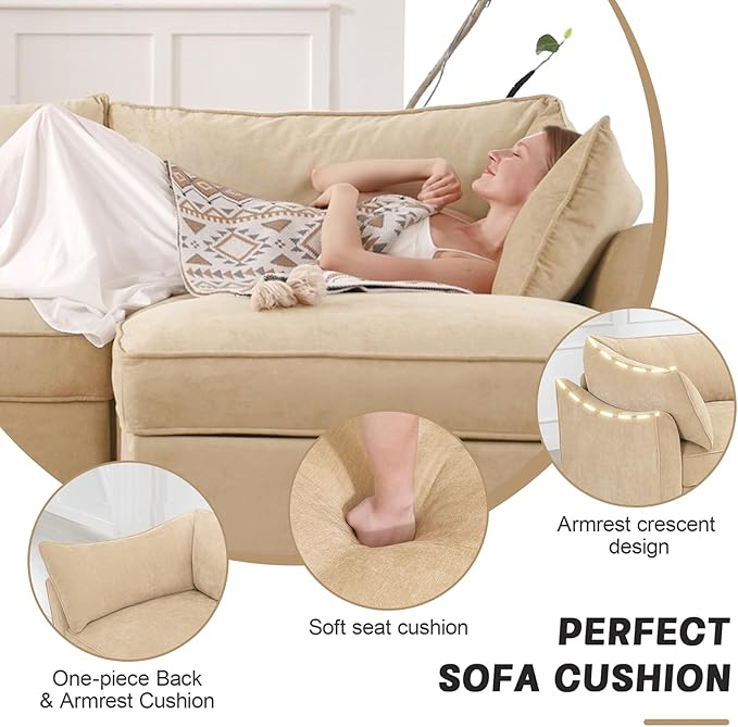 Modern Style Loveseat Sofa with Pull Out Storage Drawers Under Each Seat 2-Seat Couch with Excellent Storage Space Suitable for Small Living Rooms