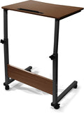 Urban Lifestyle Wood Adjustable Rolling Laptop Desk Black
