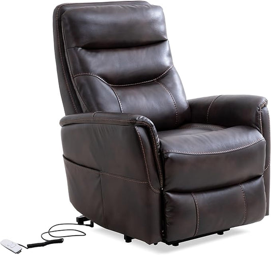 Parker Living Gemini - Truffle Power Lift Recliner with Articulating Headrest Living Room Chair Electric Recliner Chair for Adults Upholstery 90% Polyester 10% PU