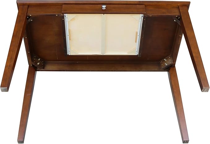 IC International Concepts Writing Desk With Drawer Solid Wood Real Parawood 48 W x 26 D x 30 H Easy Assembly Espresso
