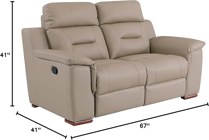 Blackjack Furniture Walker Leather Match Upholstered Reclining Living Room Loveseat Hazel Wood