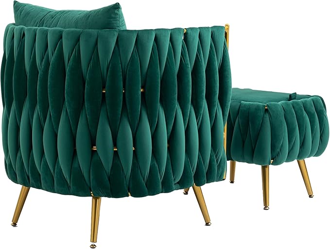 Accent Chair with Storage Ottoman Chair Tufted Barrel Chair Set Arm Chair for Living Room Bedroom