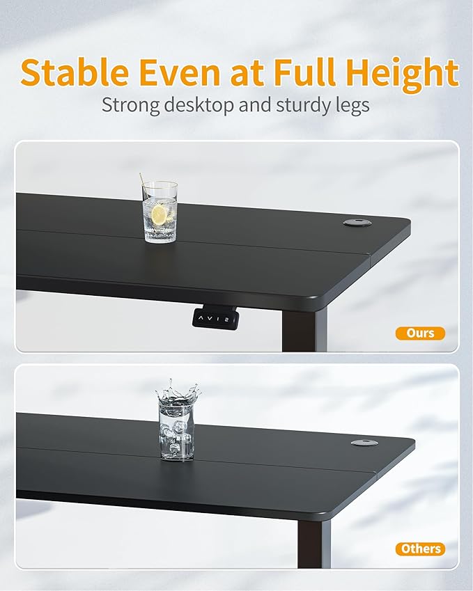 CubiCubi Electric Standing Desk 48 x 24 Inches Height Adjustable Sit Stand Desk Ergonomic Home Office Computer Workstation Black