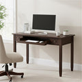 SIMPLIHOME Warm Shaker Desk - 48 Inch Wide Solid Wood Writing Desk in Mocha Brown Transitional Home Office Computer Table for Workspace or Study with Flip-Down Keyboard Tray and 2 Drawers