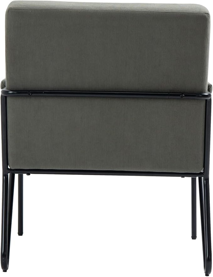Mid-Century Accent Chair with Upholstered Cushion and Metal Frame Comfy Arm Chair for Living Room Bedroom Office Lime Green