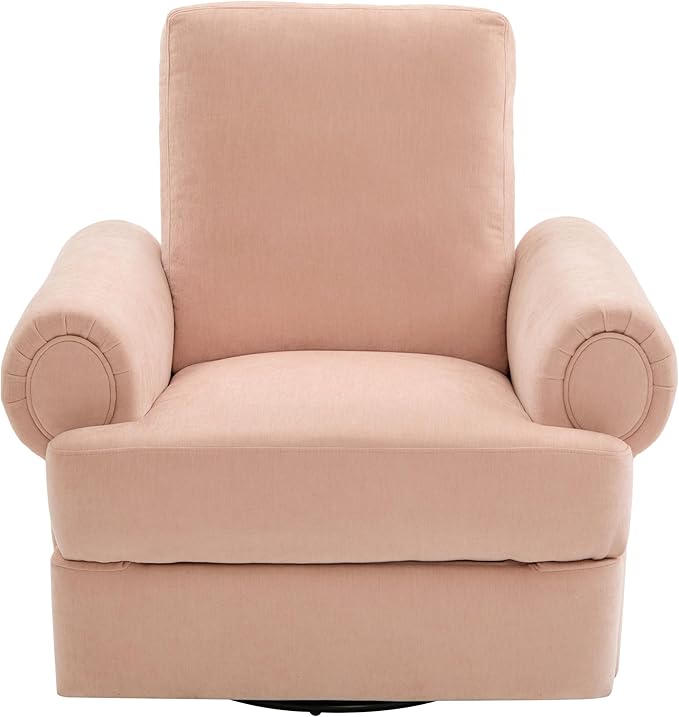 Merax Manual Recliner Sofa Swivel Recliner Rocker Chair with Adjustable Backrest for Living Room Bedroom or Nursery Pink