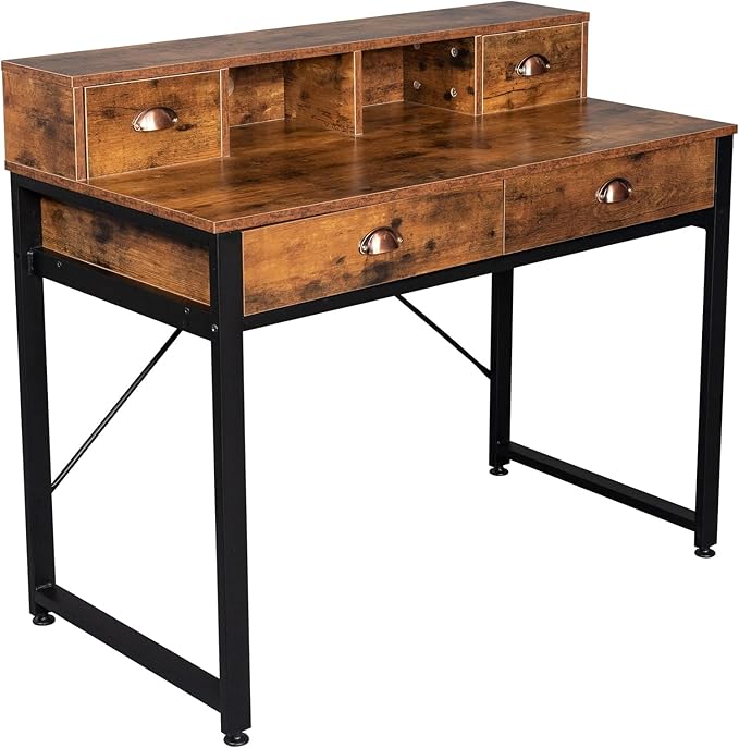 Desk Gaming Desk Home Office Writing Desk Study Table Workstation Writing Computer Desk Space Saving Table Simple Home Office DeskDesk with Drawers Home Office Desk with Storage 106x54x90CM