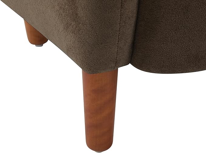 Christopher Knight Home Dolly Mid-Century Modern Velvet Upholstered Wingback Club Chair Living Room Lounge Chair for Relaxation Reading Armchair Solid Wood Living Room Accent Chair Dark Brown