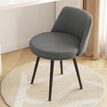 Living Room Chairs Makeup Vanity Chair with Metal Legs Upholstered Dining Chairs Office Chair Ergonomic Backrest for Living Dining Room Bedroom Dressing Room (Color : Dark Gray)