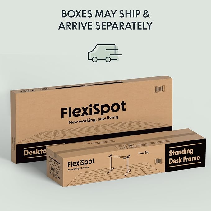 FLEXISPOT EN1 One-Piece Standing Desk with 1-Inch Thick Seamless Desktop 40x24 Electric Height Adjustable Desk for Home Office Multi-Monitor Setups &amp Easy Assembly Black