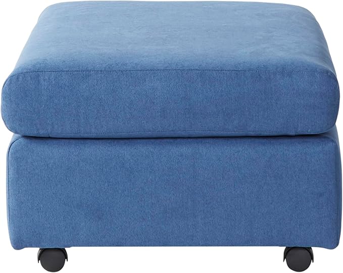Roundhill Furniture Enda Oversized Living Room Pillow Back Cuddler Arm Chair with Ottoman Image Navy