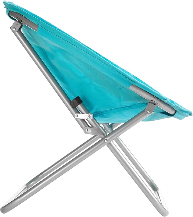 Urban Lifestyle Super Soft Faux Fur Saucer Chair with Folding Metal Frame Aqua