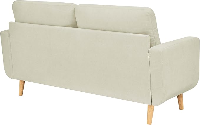 67 Velvet Loveseat Couch Modern Small Sofa with Walnut Wood Legs 2-Seater Fabric Upholstered Mini Sofa Couches for Small SpaceLiving Room Bedroom Office Dorm Apartment (Cream)
