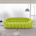 Bubble Couch 98.43'' Modern 3-Seater Modern Lazy Floor Couch Memory Foam Round Sofa 3D Honeycomb Shape Curved Sofas for Living Room Office Apartment (Lemon Green)