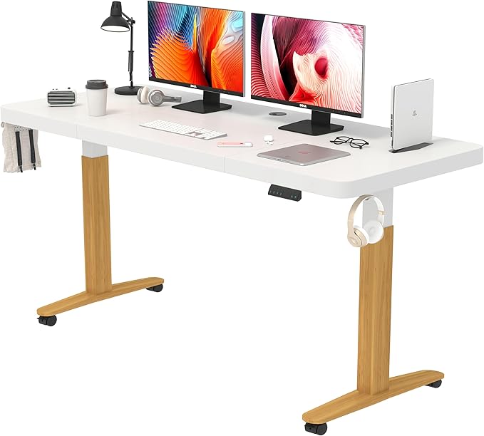Monomi Electric Standing Desk 55'' Height Adjustable Ergonomic Home Office Sit Stand Up Desk with Memory Preset Controller White
