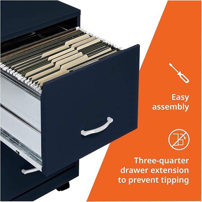 Lorell LYS SOHO File/File Mobile File Cabinet Navy