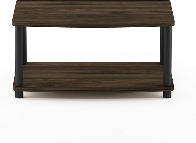 Furinno TURN-N-TUBE TV Riser Stand 2-Tier Small Elevated No Tools TV Stand TV Console for TV up to 32 inch 15.8 x 23.8 x 11 for Living Room Bedroom Columbia Walnut