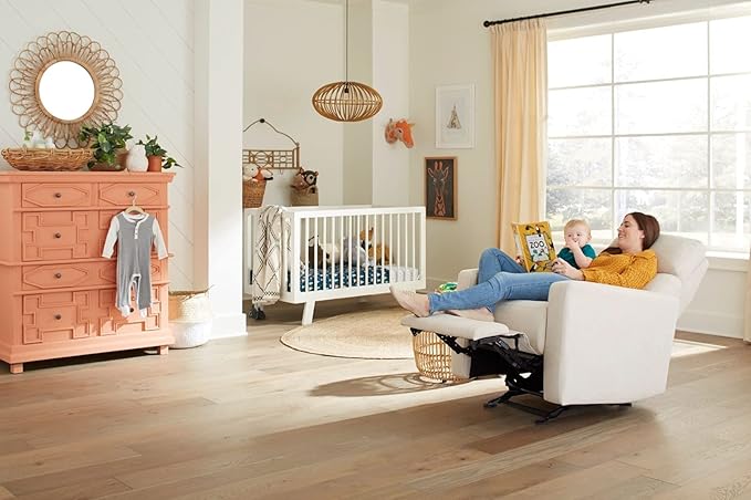 Nurture&amp The Glider Premium Power Recliner Nursery Glider Chair with Adjustable Head Support | Designed with a Thoughtful Combination of Function and Comfort | Built-in USB Charger (Ivory)
