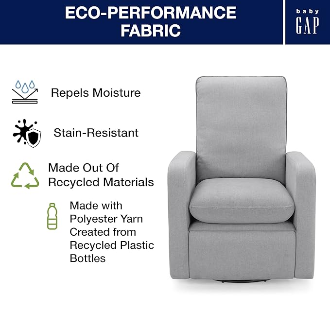 GAP babyGap Cloud Recliner with LiveSmart Evolve - Sustainable Performance Fabric Grey