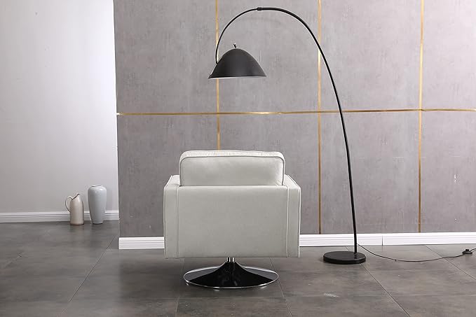 Generic Modern Linen Swivel Accent Chair Comfy Armchair with 360 Degree Swiveling for Living Room Bedroom Reading Room Home OfficeBeige