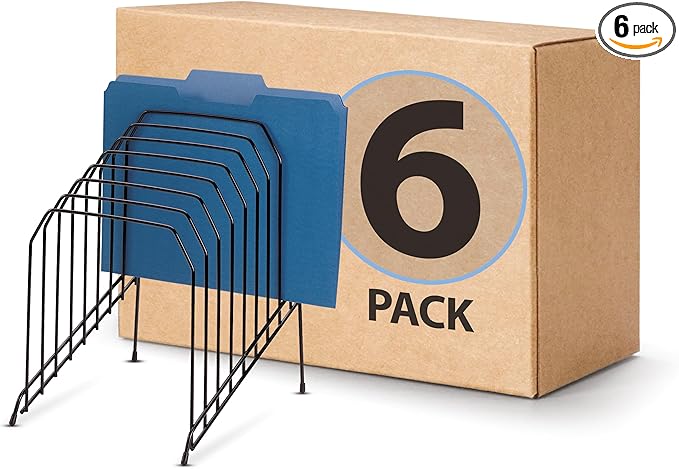Officemate Large Incline Sorter 8 Compartment Wire 8.5 x 10.375 x 12.625 Inches Black (252120) (Pack of 6)
