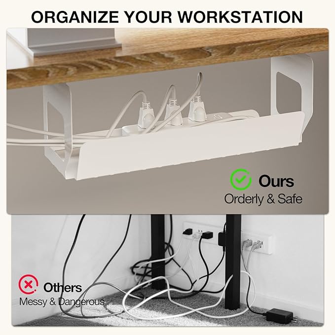 Muvai L Shaped Standing Desk with Cable Management Tray 59 Inch Height Adjustable Electric Standing Corner Desk Sit Stand Up Table for Home Office with Reversible Splice Board Light Rustic Brown