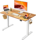 FEZIBO Electric Standing Desk Adjustable Height 40 x 24 Inch Sit and Stand Desk Home Office Desk Ergonomic Workstation Computer Desk Light Rustic