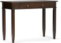SIMPLIHOME Carlton Desk - 42 Inch Wide Solid Wood Writing Desk in Dark Tobacco Brown Transitional Home Office Computer Table for Study or Compact Space with Flip-Down Keyboard Tray