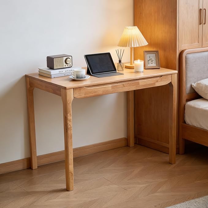 Widen Solid Wood Desk with Drawers39X24 Wood Writing Desk for Small SpaceStudent Computer PC DesksHome Desks for WorkGaming Study Desk for Bedroom Escritorios Desk Table (Natural 39)