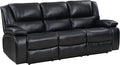 Coaster Home Furnishings - Camila - Fabric - Upholstered Motion Reclining Sofa with Pillow Armrests Channel Tufted Cushions and Wall-Hugger Design - Living Room - 30-Inch - Black - 610244