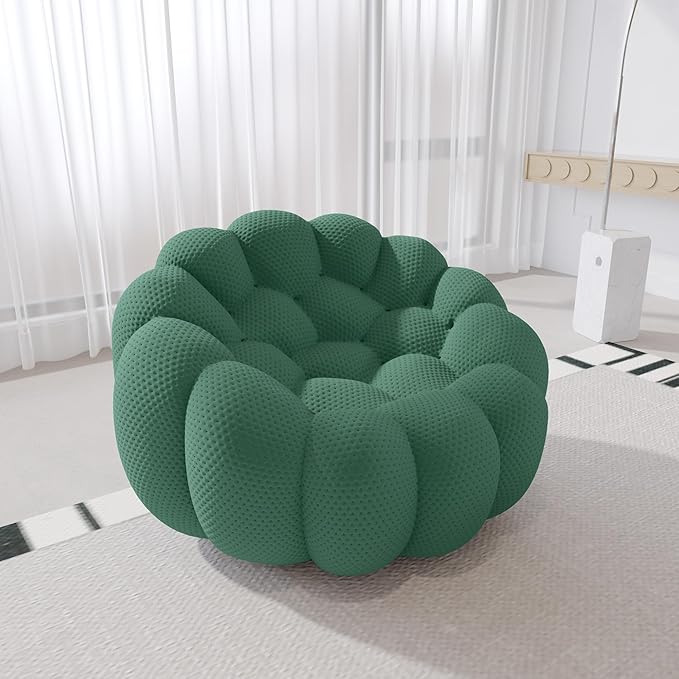Bubble Couch 49.21'' Oversized Bubble Chair Modern Lazy Floor Sofa Oversized Bubble Sofa Lounge Chair 3D Honeycomb Shape Curved Sofas for Living Room (Green)