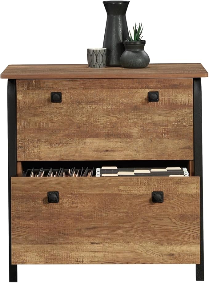 Lateral 2 Drawer Small File Cabinet with Lock Under Desk Locking Drawers Storage Cabinet Organizer for HomeModern Office Filing CabinetsOakdk