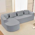 PUREMIND 98 L Shaped Sectional Couches for Living Room Boneless Comfy Modern Sofa Cloud Sectional Modern Sleeper Couch with Chaise for Bedroom Apartment No Assembly Required (Light Grey)