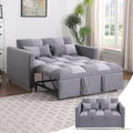 Loveseat Sleeper Sofa- 3 in 1 Convertible Sofa BedPull Out Couch with Adjustable BackrestMulti-Functional Lounge Chair with Teddy Fabric for Living RoomSmall Space (Grey)
