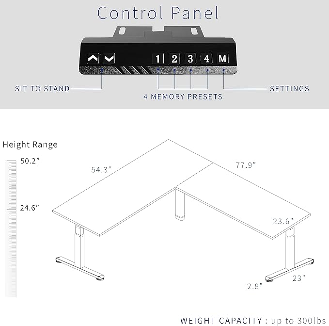 VIVO Electric 78 x 55 inch Square Corner Memory L Shaped Stand Up Desk Dark Walnut Table Top White Frame Corner Height Adjustable Workstation 3E-S Series DESK-KIT-3E5SWD